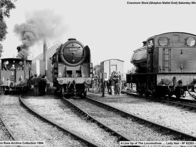 1984 Enthusiast Weekend. In steam - Balck Prince, J94 Austerity 68005 and Lady Nan under steam test.